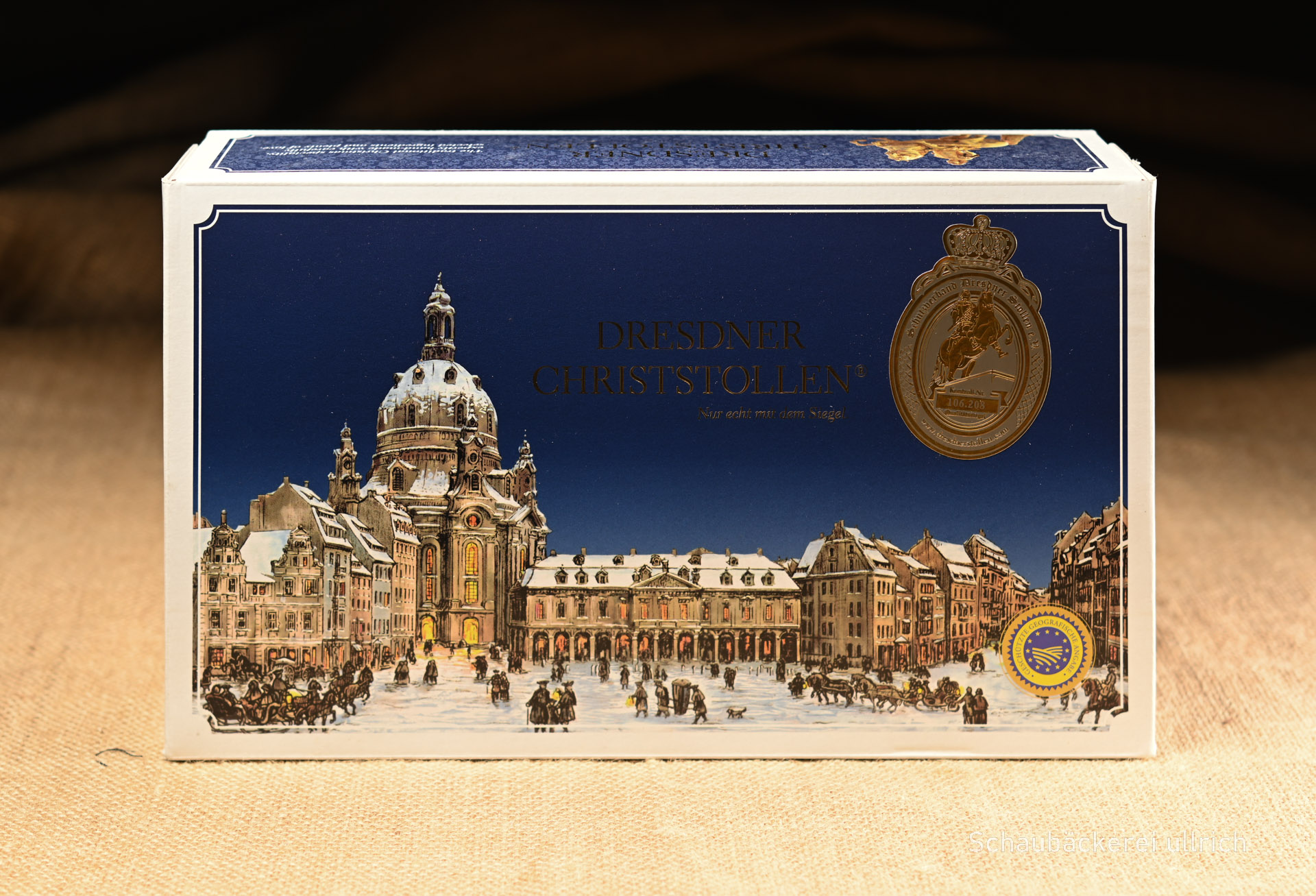 Dresdner Stollen Frauenkirche Blau Dresdner Stollen Frauenkirche Blau