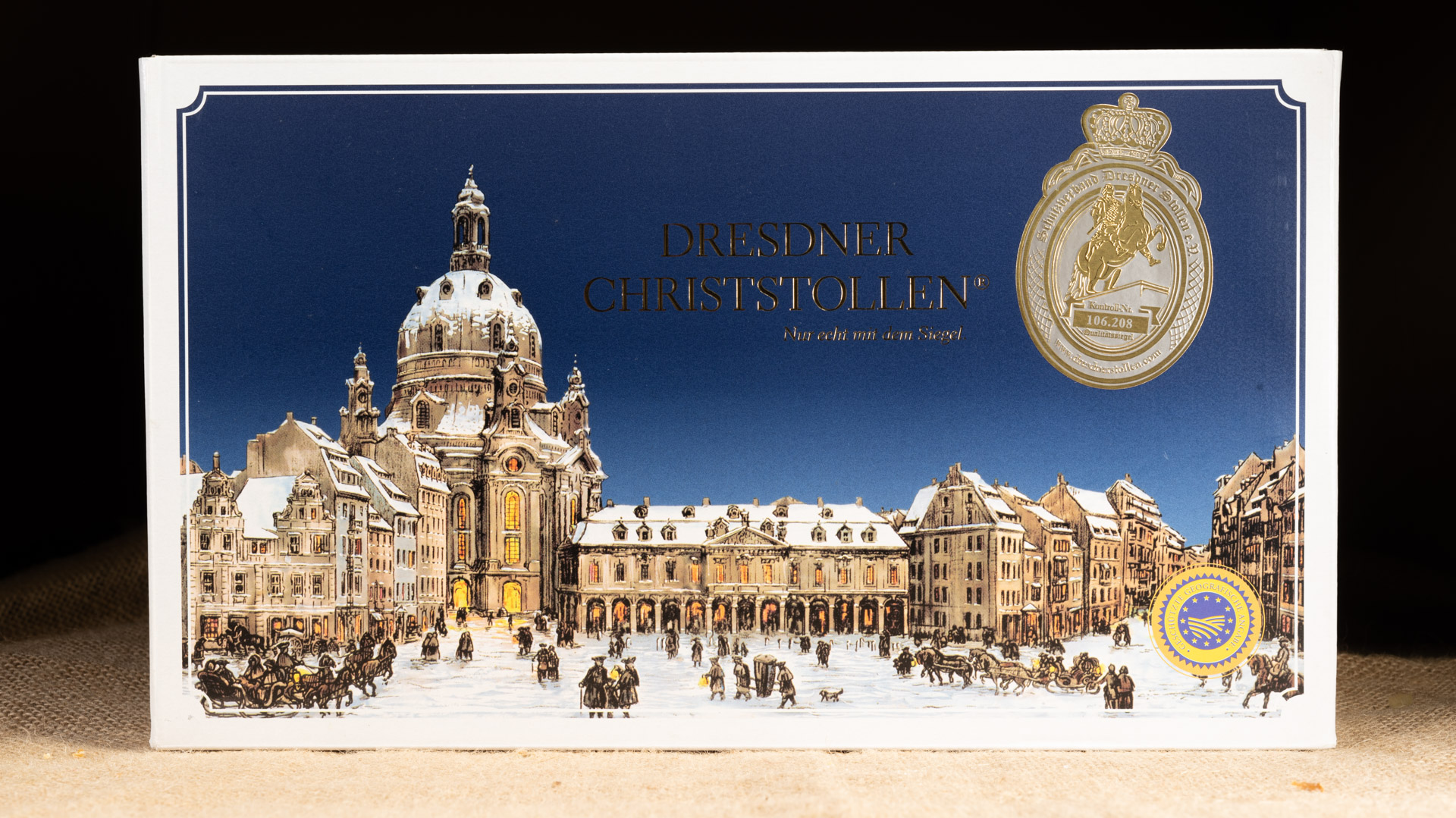 Dresdner Stollen Frauenkirche 750g im Karton kaufen Dresdner Stollen Frauenkirche 750g im Karton kaufen
